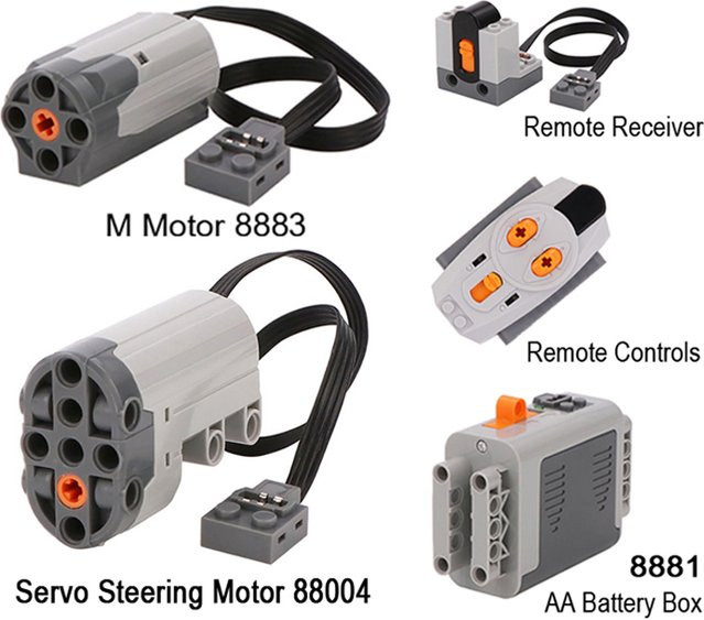 Wishiot MOC Power Function Extension Kit mit High-Tech Servomotoren in Grau für markenkompatible Bausteine und DIY-Projekte - Bild 1