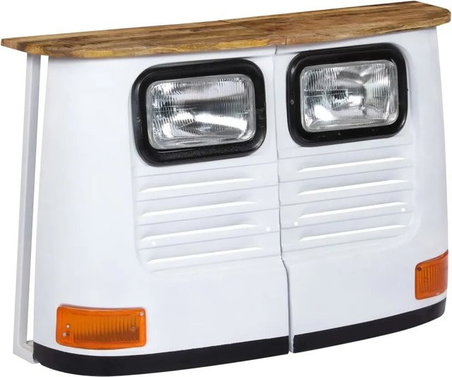 vidaXL LKW-Sideboard aus Massivholz Mango in Weiß mit industriellem Design, B/T/H: 108 x 30 x 72 cm - Bild 1