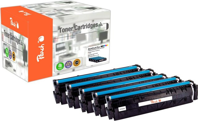 Peach Toner-Kartuschen-Set für HP Color LaserJet Pro MFP M 281fdw, wiederaufbereitet, Multicolor (2x Schwarz, Cyan, Magenta, Gelb), ersetzt CF540A, CF541A, CF542A, CF543A - Bild 1