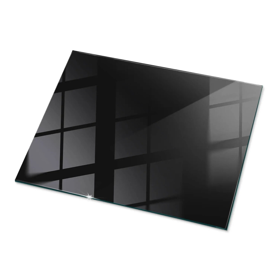 Tulup Tischplatte aus Glas in Schwarz Glatt, Rechteckig, B/T: 80 x 60 cm - Bild 2