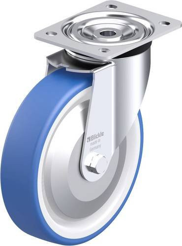 Blickle L-POTHS 200R-FA Stahlblech-Lenkrolle in Blau mit 200 mm Rad-Durchmesser und 400 kg Tragfähigkeit - Bild 1