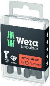 Wera Bitset 867/4 IMP DC T30 Impaktor mit 5 Bits, 1/4 Zoll, Länge: 50 mm, Schwarz - Bild 1