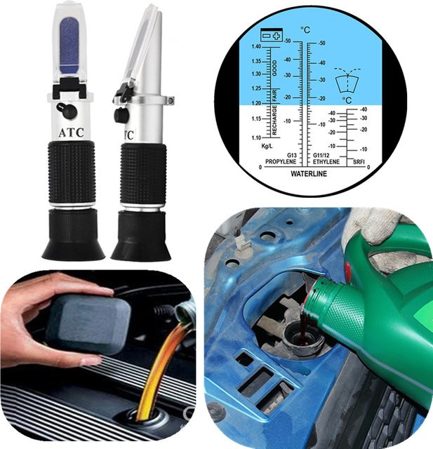 JUANJUAN Handheld Glykol Refraktometer mit ATC zur Messung von Frostschutzmittel, Kühlmittel und Batteriesäure für dein Auto - Bild 1