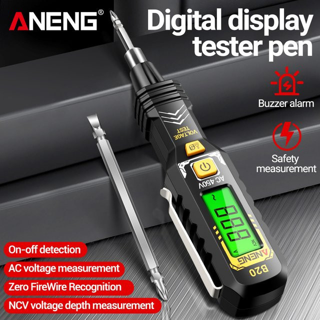 ANENG B20 Isolierter Elektriker-Stift und Doppelkopf-Kreuzschraubendreher in Schwarz und Rot für Wartung und Inspektion - Bild 1
