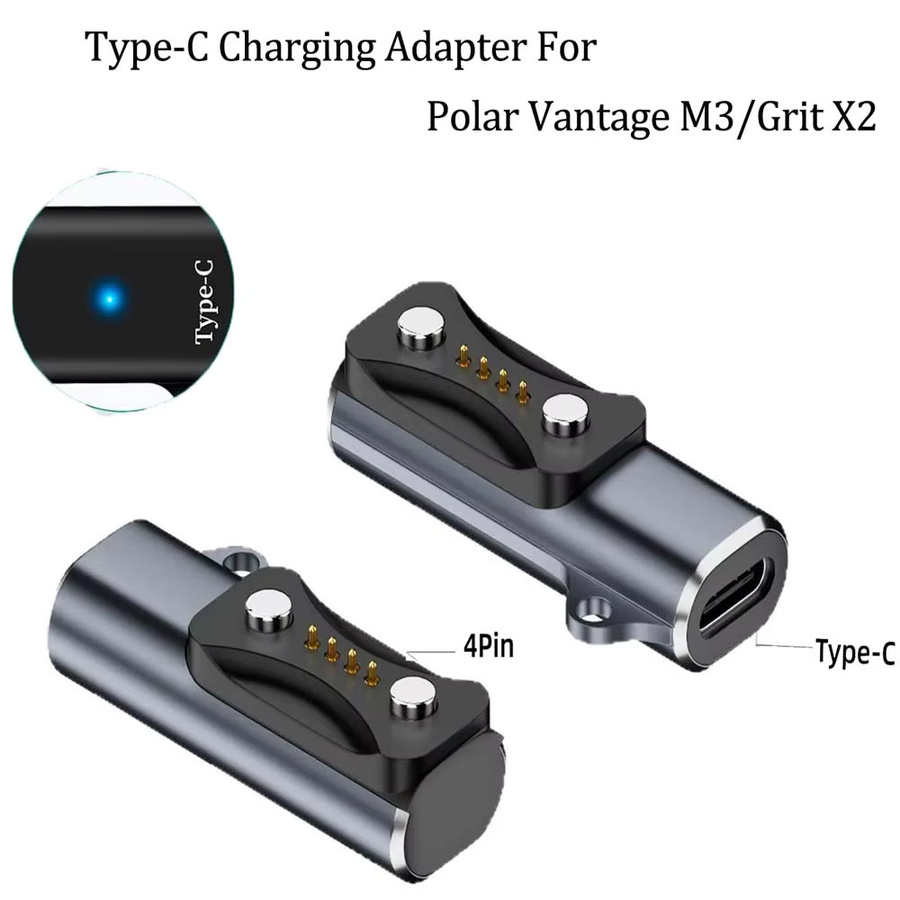 USB-C auf magnetischer Ladekabeladapter für Polar Pacer, Pacer Pro, Ignite 3, Vantage V3, Vantage M3 und Grit X2 Pro in Grau - Bild 4