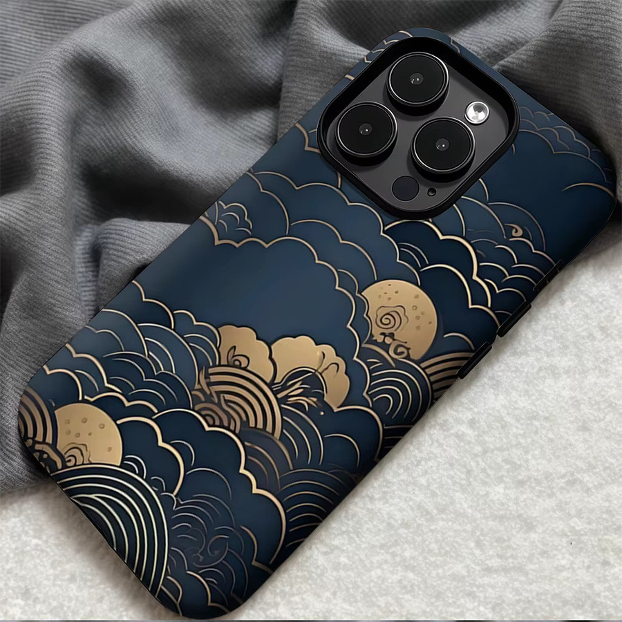 Potdemiel Midnight Cloud Gild iPhone Handyhülle Double-Layer Tough Case in Blau für iPhone 17 16 15 14 13 Pro Max Plus - Bild 5