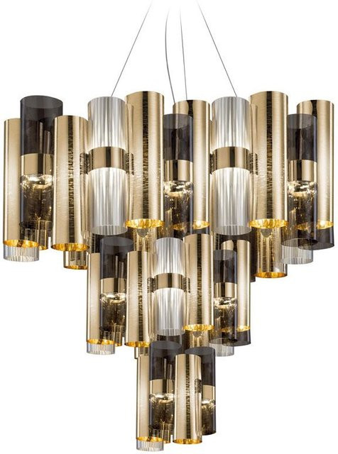 Slamp La Lollo XL LED-Pendelleuchte in Gold und Transparent mit integriertem LED-Leuchtmittel (2700K) - Bild 1