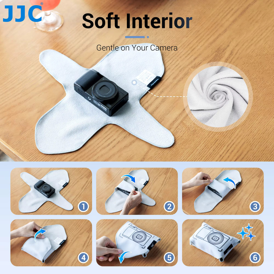 JJC Magic Cloth Wrap Schutzhülle für Ricoh GR IV, GR III, Canon G7 X Mark III und Sony RX100 VII - Bild 2