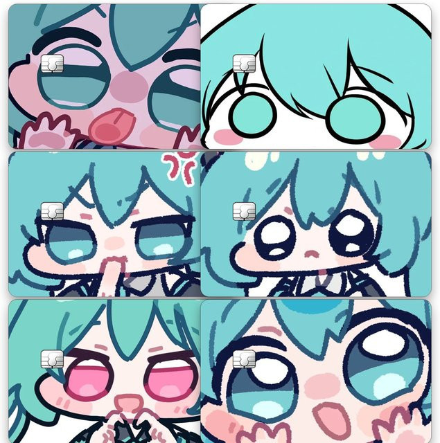 Bandai Hatsune Miku Kawaii Ausdruckssticker, Wasserfester Chip-Aufkleber - Bild 1