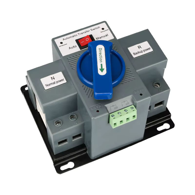 ATS Automatischer Transferschalter 2P 63A 220V 110V Manueller Umschalter für zwei Stromquellen in Grau - Bild 3