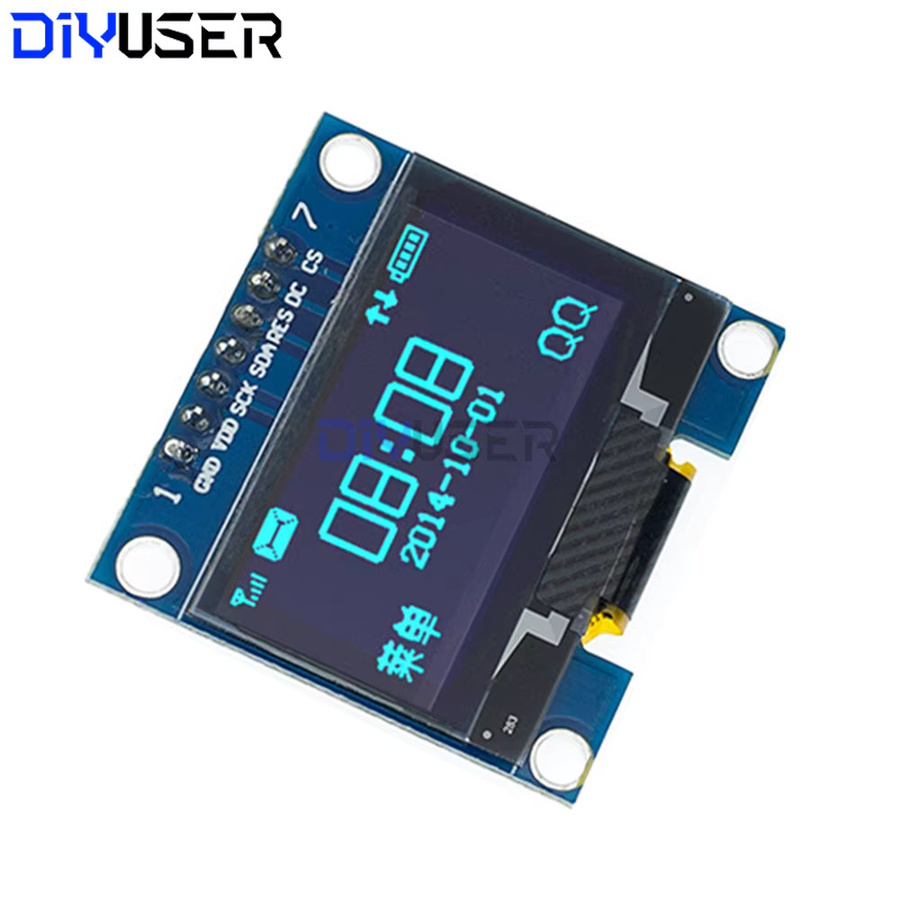 DIYUSER OLED-Modul SH1106 mit 1,3 Zoll, 128x64 Pixel, Dual Interface IIC und SPI, 7 Pin, Blau/Weiß, für Raspberry Pi und STM32 - Bild 3
