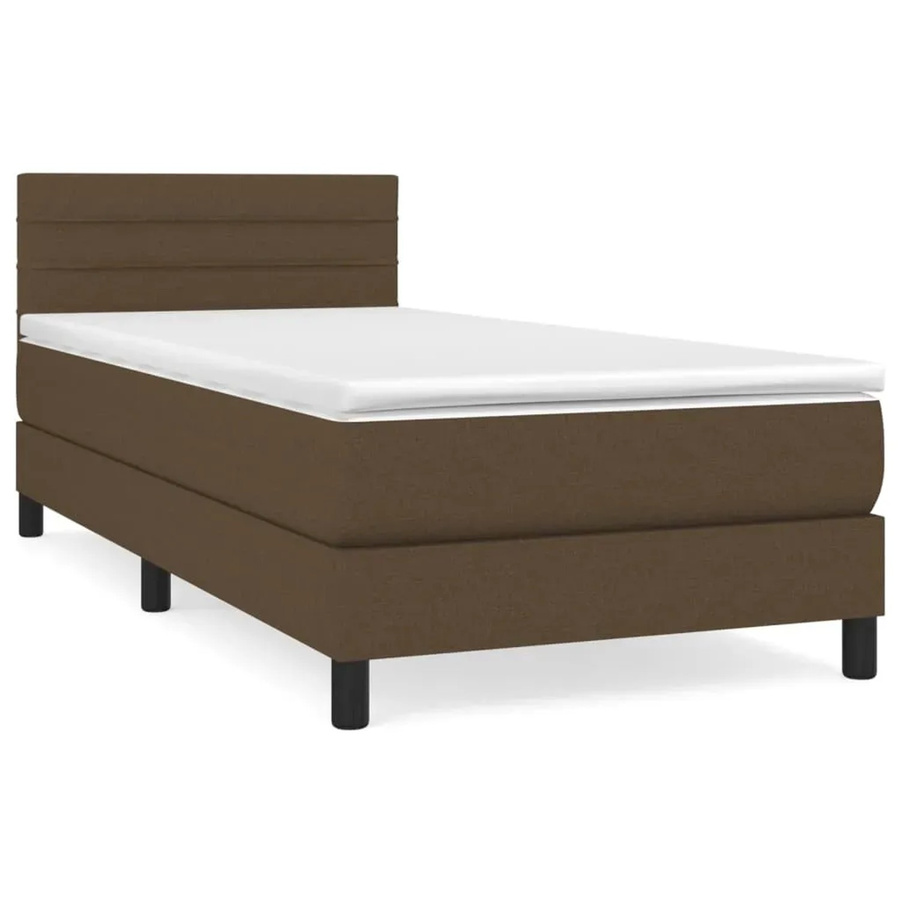 vidaXL Boxspringbett mit Matratze Hybrid-Design in Braun, B/T/H: 100 x 200 x 203 cm - Bild 2