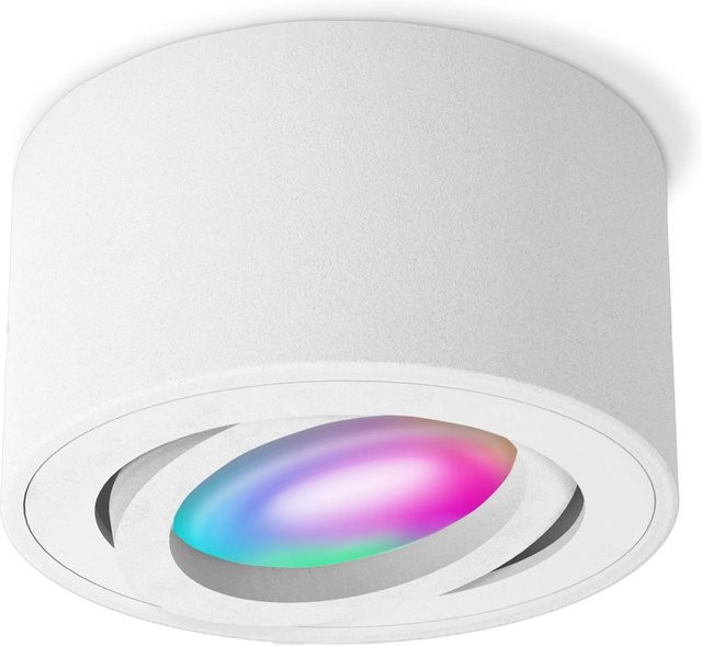 SSC-LUXon CELI-1WM Smart LED Aufbauspot Weiß, schwenkbar, RGB CCT, WLAN, dimmbar, GX53 - Bild 1