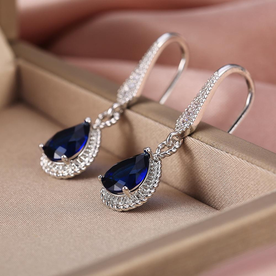 YIRAN Jewelry Tropfenohrringe, Zirkonia, Kupfer, Damen - Bild 3
