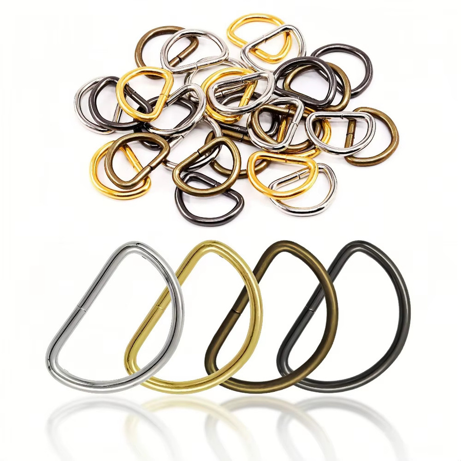 HSDOUBLE Metall-D-Ring-Verbindungsschnalle für Gürtel, Handtaschen und Riemen, Schwarz, 50 Stück/Packung - Bild 4