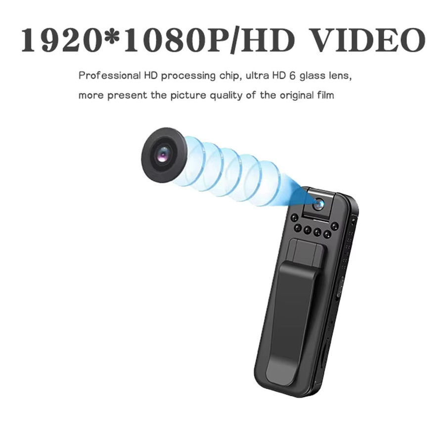 CUGUU Mini-Kamera 1080P Kompakter Digitalrekorder mit 180 Grad rotierender Infrarot-Nachtsicht in Schwarz - Bild 5