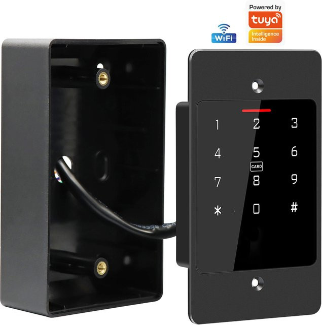 LUCKING DOOR H5/HF5 WLAN RFID-Türöffner mit Metalltastatur in Schwarz, Tuya App-kompatibler Standalone Wiegand Passwort-Controller - Bild 1