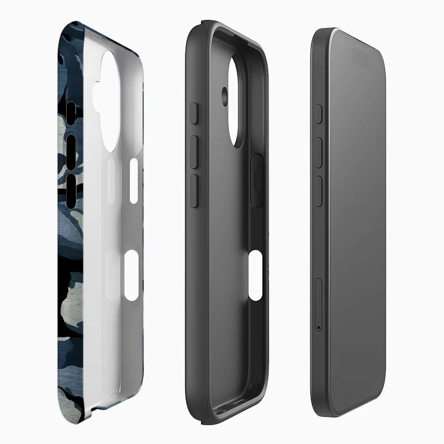 Robuste Magnetische Handyhülle mit blauem Blumen-Kunstdesign für iPhone 17 16 15 14 13 Pro Max Plus von Potdemiel - Bild 2