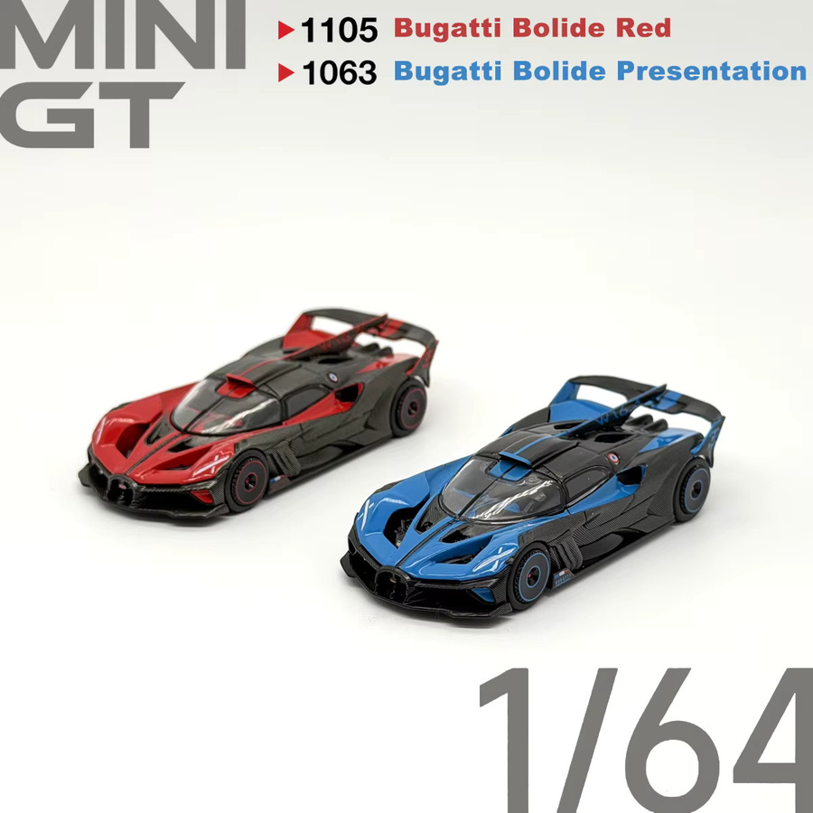 MINIGT Bugatti Bolide, Sammlermodellfahrzeug, 1:64, Rot, Metall - Bild 1