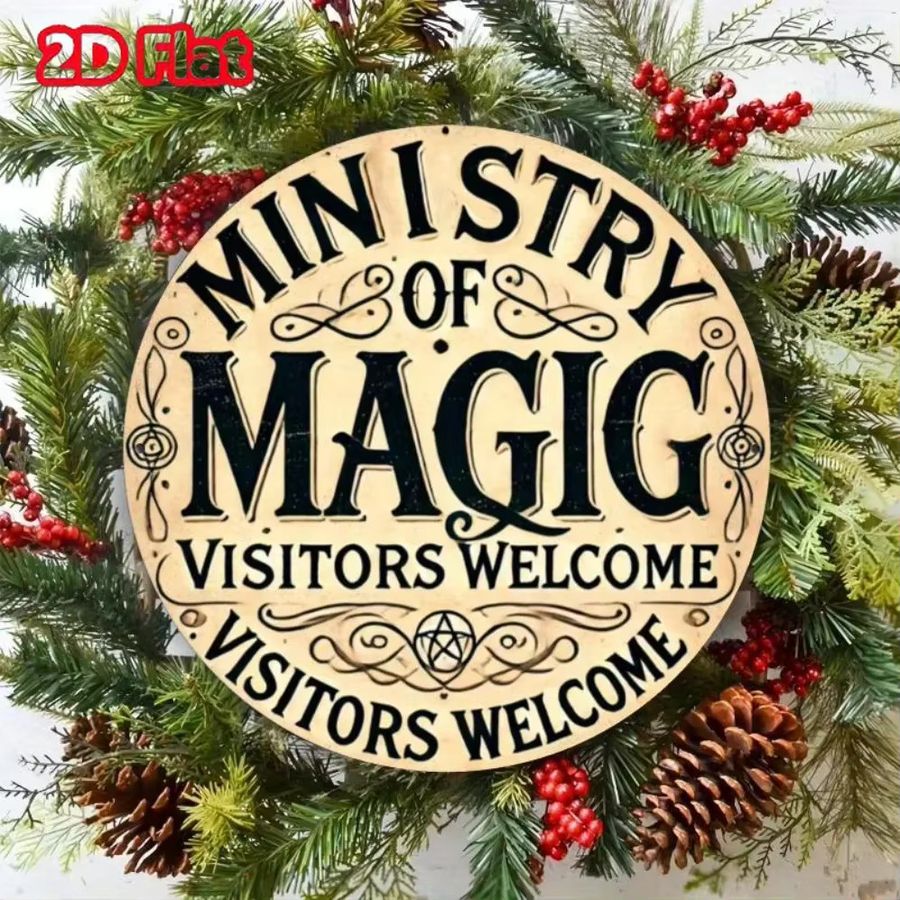 HELLOYOUNG Vintage-Metallschild Ministry Of Magic Dekoration aus Eisen, B/H: 20 x 20 cm - Bild 2