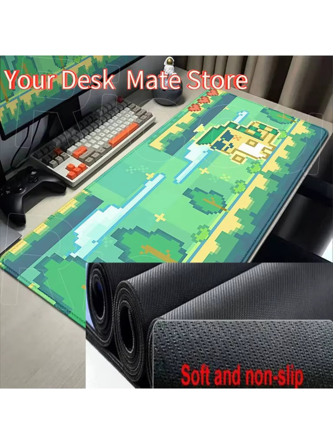 Potdemiel Gaming Mauspad XXL mit Nata-Charaktermuster aus Genshin Impact, rutschfeste Schreibtischunterlage in Multicolour - Bild 3