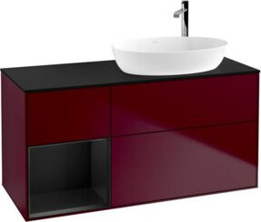V&B Waschtischunterschrank Finion mit Wandbeleuchtung in Blau, B/T/H: 120 x 50,1 x 50,1 cm - Bild 1