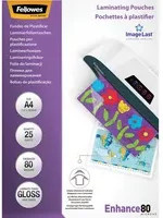 Fellowes Laminierfolie ImageLast Enhance 80, transparent, DIN A4, 25 Stück - Bild 1