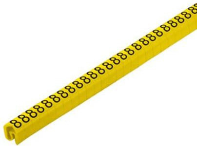 Weidmüller Kennzeichnungsring CLI C 2-4 GE/SW 8 CD in Gelb aus Kunststoff mit Aufdruck 8 und Außendurchmesser-Bereich 4 bis 10mm - Bild 1