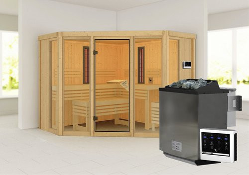 Karibu Sauna Aspen in Beige, B/T/H: 231 x 231 x 198 cm - Bild 1