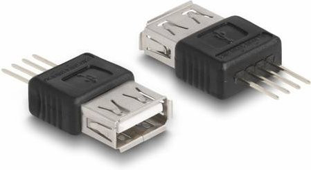 Delock USB 2.0 Adapter mit 1x USB-A Buchse und 1x Stiftleiste, Schwarz, 66653 - Bild 1