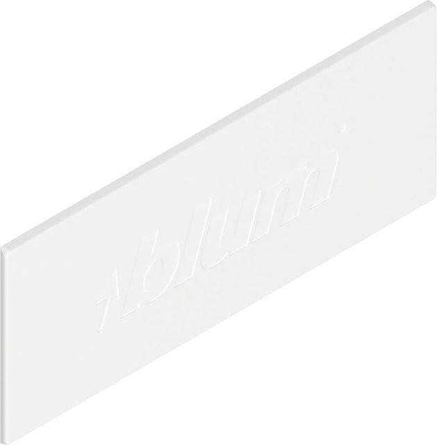 Blum Abdeckkappe Tandembox antaro aus Kunststoff in Seidenweiß mit Blum Logo - Bild 1
