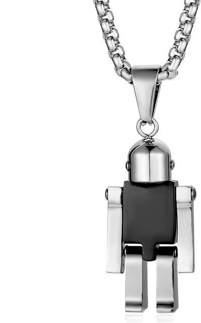 YIRAN Jewelry 5 Anhänger Roboter, Titanstahl, White, Herren - Bild 1