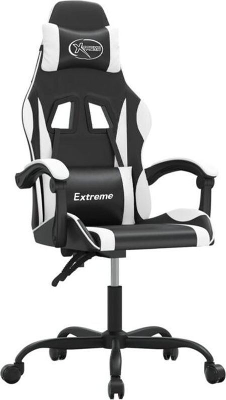 vidaxl Gamingstuhl drehbar in Schwarz/Weiß aus Kunstleder - Bild 1