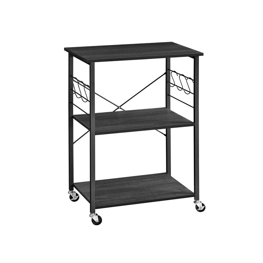 Vasagle Küchenregal mit Rollen in Schwarz, B/T/H: 40 x 60 x 89 cm - Bild 2