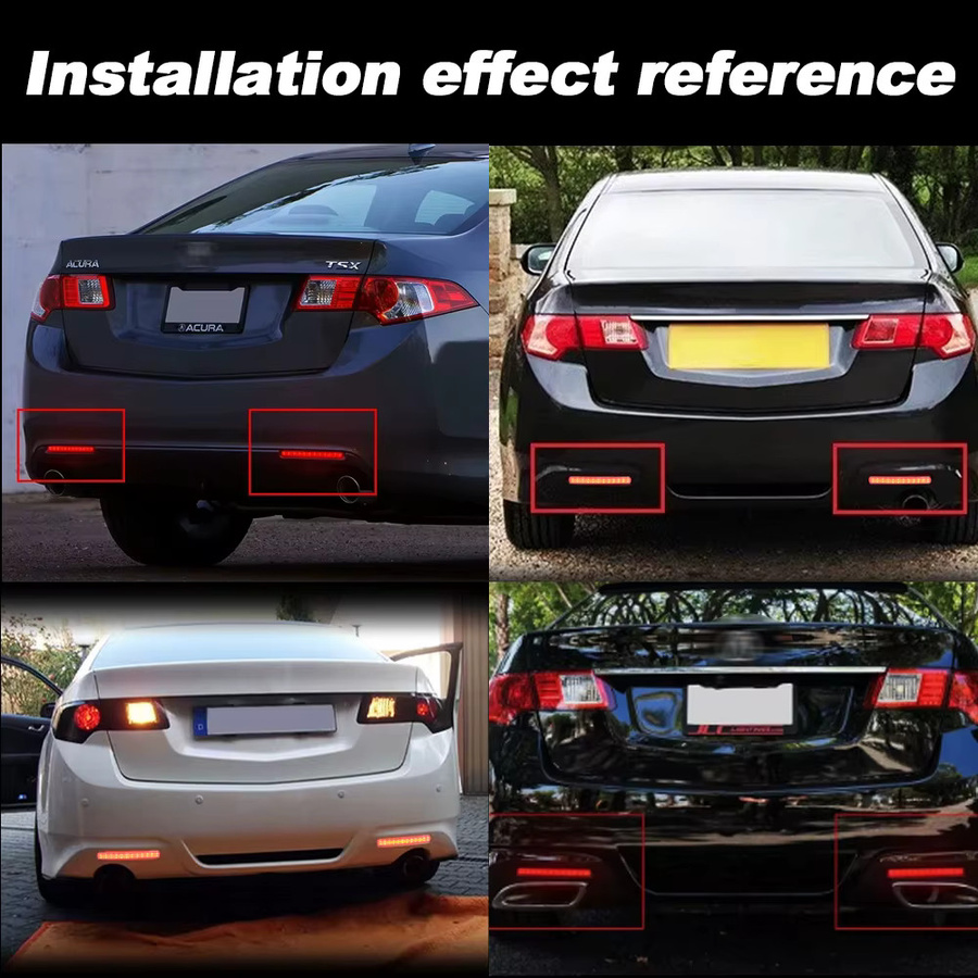 2er-Set LED Stoßstangen-Reflektoren in Rot für Acura TSX und europäischen Accord, OEM 33555-TL0-G01, links und rechts - Bild 4