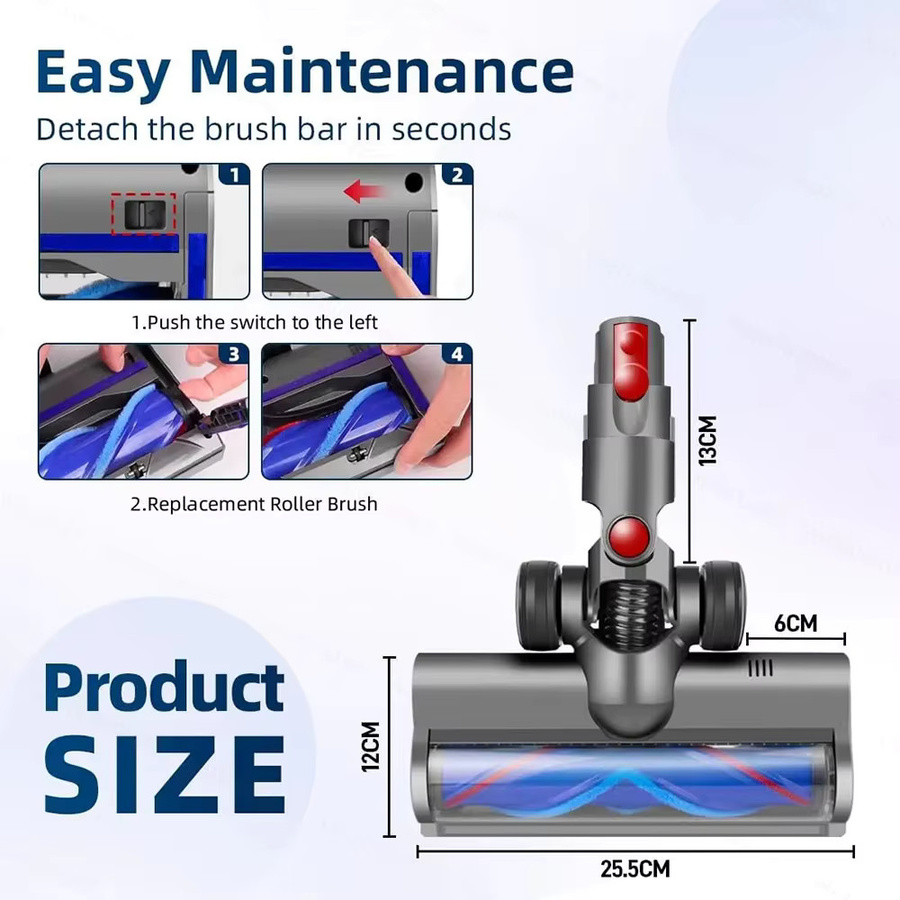 Dyson Roller Clean Bürstenkopf für V10 Digital Slim und V12 Detect Slim mit grünen LED-Leuchten in Grau und Grün - Bild 5