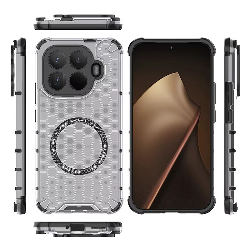 Magnetische Schutzhülle für Xiaomi Mi 15T Pro und Mi 15T mit Crystal Honeycomb Design, MagSafe kompatibel, stoßfestes Luftkissen, Transparent - Bild 4