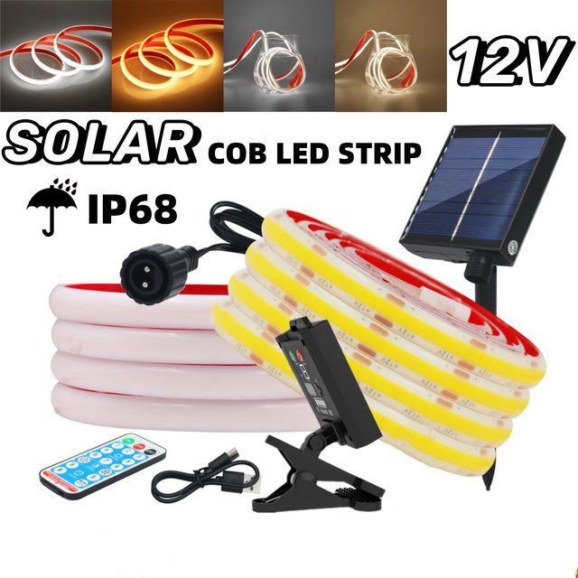 HEGEHE COB Solar LED Streifen Licht IP68 Unterwasser Flexibles Silikon Band in Weiß für Schwimmbäder mit 12V - Bild 1