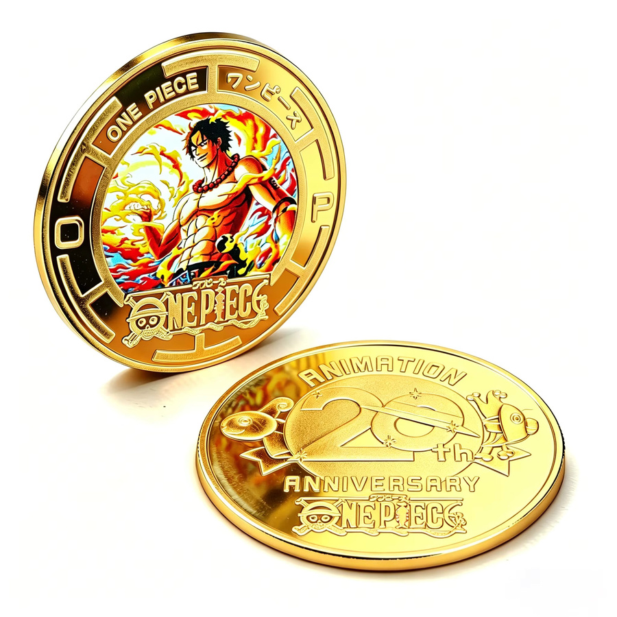 Bandai One Piece Goldmedaille Luffy Zoro, Anime-Gedenkmedaille, Spielmünze - Bild 1