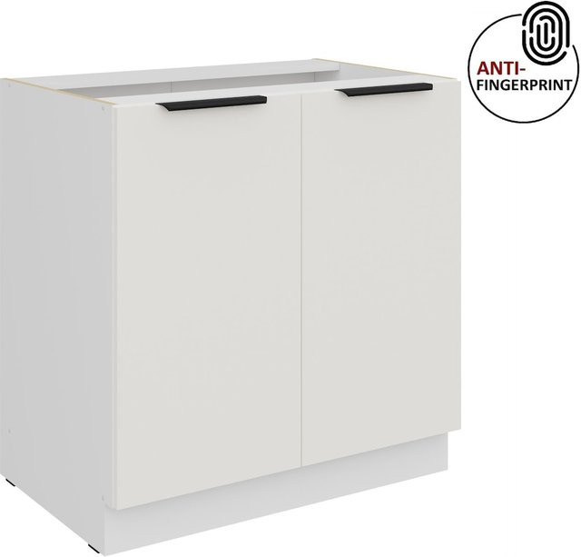 Küchenunterschrank ARIA in Weiss ultra matt mit Anti Fingerprint Effekt, Breite: 80 cm - Bild 1