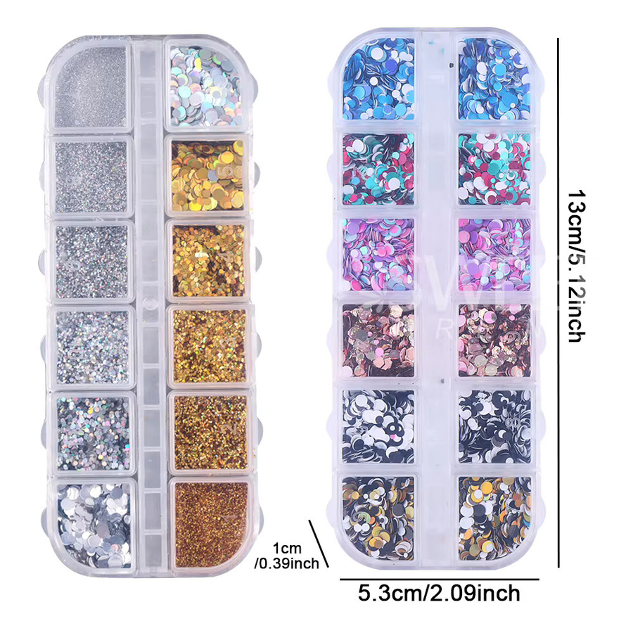 SWEET TREND Nagelglitzer, runde Pailletten, Gold und Silber, Glänzend - Bild 3