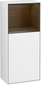 V&B Finion Seitenschrank Weiß mit LED-Beleuchtung und Glasfachboden, B: 41,8 cm, H: 93,6 cm - Bild 1