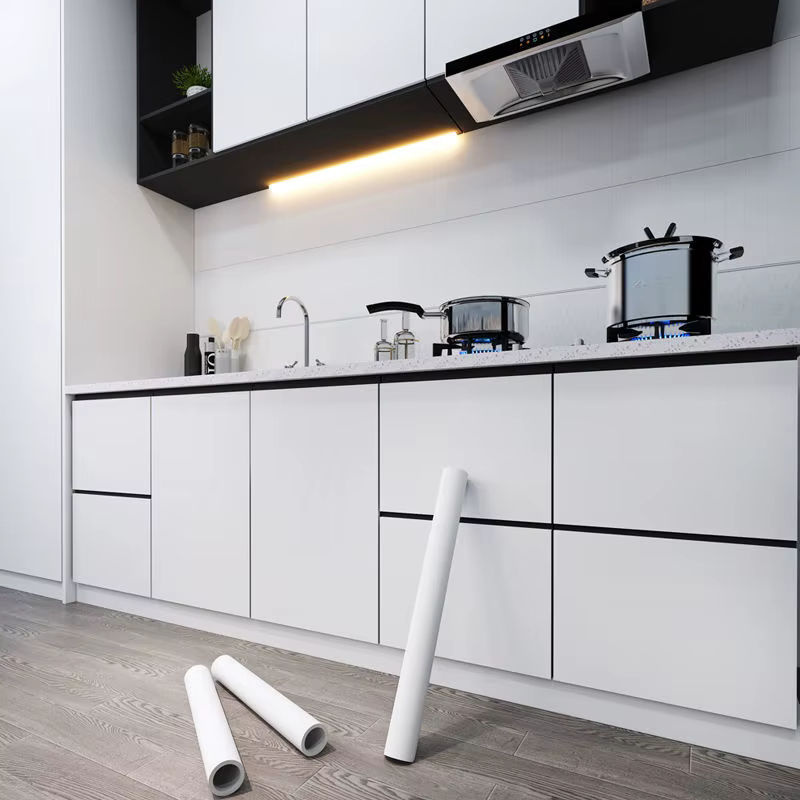Wokhome Moderne selbstklebende Vinylfolie in Grau Matt, einfarbig und wasserdicht für Schrank und Zuhause - Bild 2