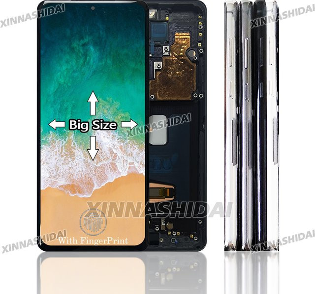 Samsung OLED-LCD-Display Ersatz mit Rahmen für S20 Ultra G998F SM-G988B/DS G9880 in Schwarz oder Grau - Bild 1