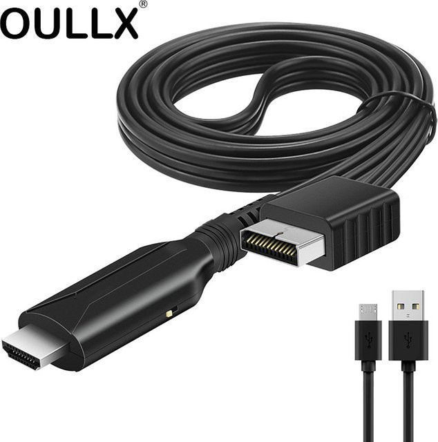 Sony PlayStation PS1 PS2 zu HDMI Konverter Kabel für HDTV in Schwarz zur Videoübertragung in 720P und 1080P (PAL/NTSC) - Bild 1