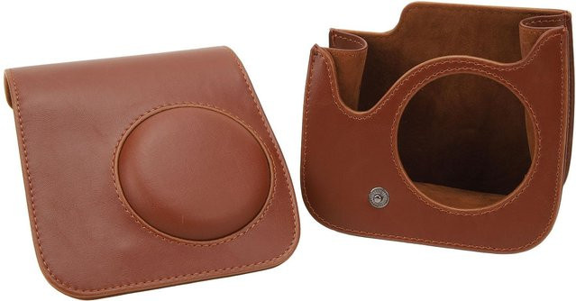 Fujifilm Instax Mini 7+ Kameratasche aus PU-Leder in Braun mit verstellbarem Schultergurt - Bild 1