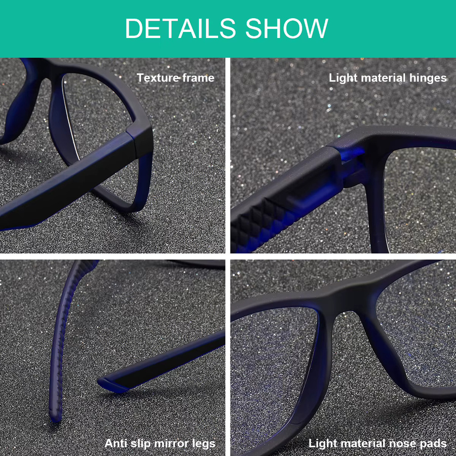 BARCUR Korrektionsbrille, Vollrand, rechteckig, Kunststoff, Unisex, transparent, black - Bild 3