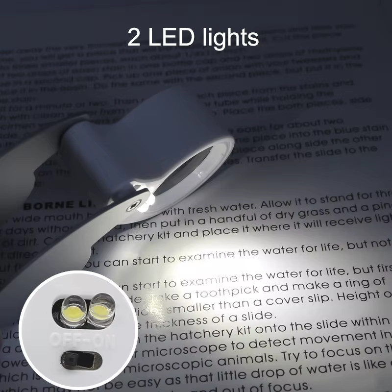 WALLY SKY Taschenbeleuchtungslupe, 40x, 2 LEDs, weiß - Bild 3