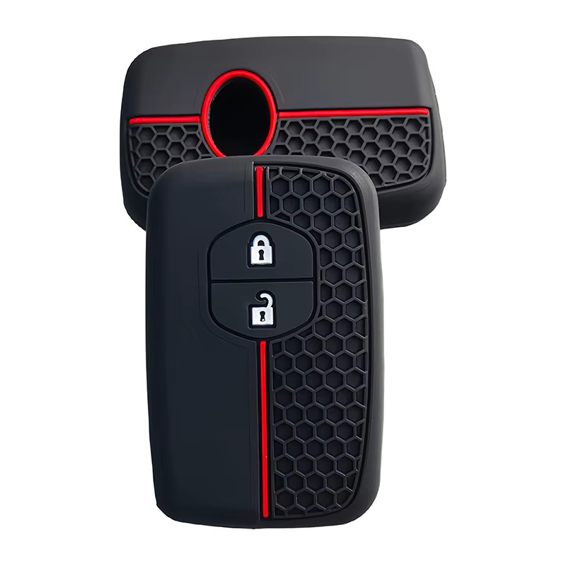 Silikon-Autoschlüsselhülle für Toyota Aqua, RAV4, Land Cruiser, Camry, Prado, Corolla und Prius in Schwarz, passend für Keyless Remote Fob mit 2 Tasten - Bild 4