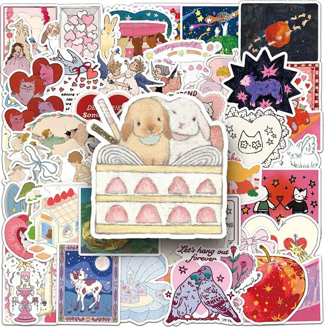 Charile Retro Märchen Aufkleber, Bunt / Mehrfarbig, 10-teiliges Set - Bild 1